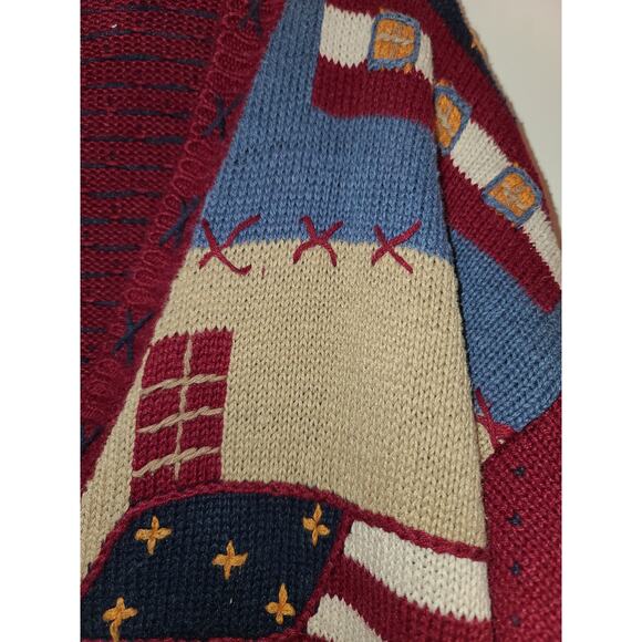Signatures by Northern Isle hand embroidered v-neck cardigan sweater - small - Picture 3 of 7